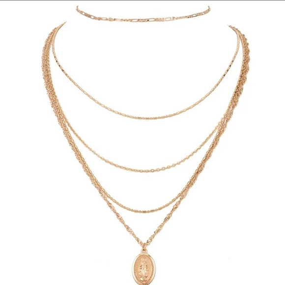 *Morgan* Layered Medallion Necklace - Picture 5 of 6